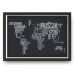 Quadro mapa  33x43 cm NERDERIA E LOJARIA viagens lugares textos preto