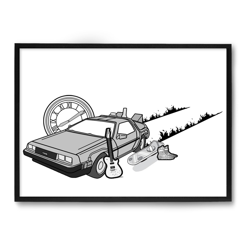 Quadro/Poster Nerderia Back To Th Future Delorean