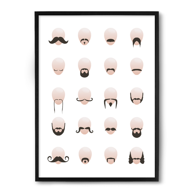 Quadro/Poster Nerderia Barba E Bigodes