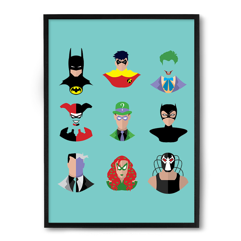 Quadro/Poster Nerderia Batman Minimalista