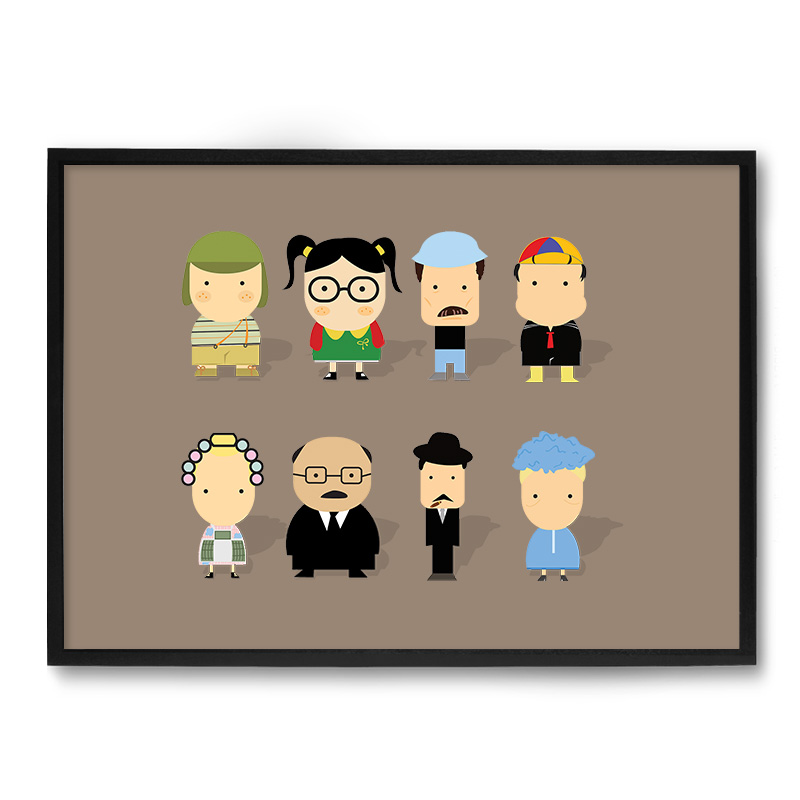 Quadro/Poster Nerderia Chaves Personagens