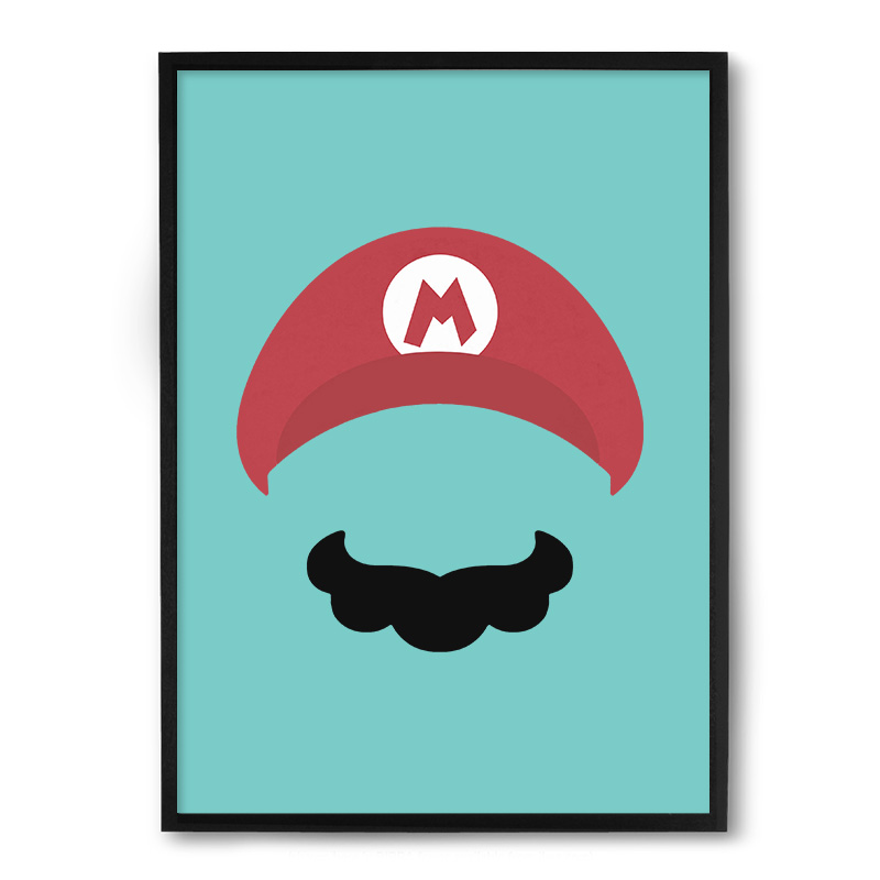 Quadro/Poster Nerderia Mario Bigode Minimalista