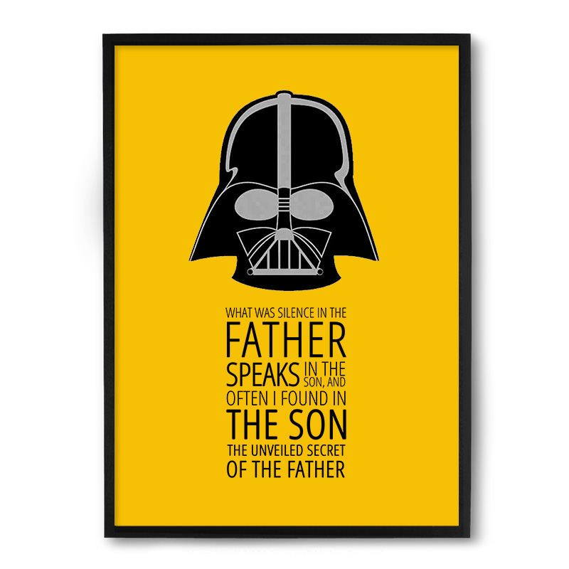 Quadro/Poster Nerderia Vader Texto