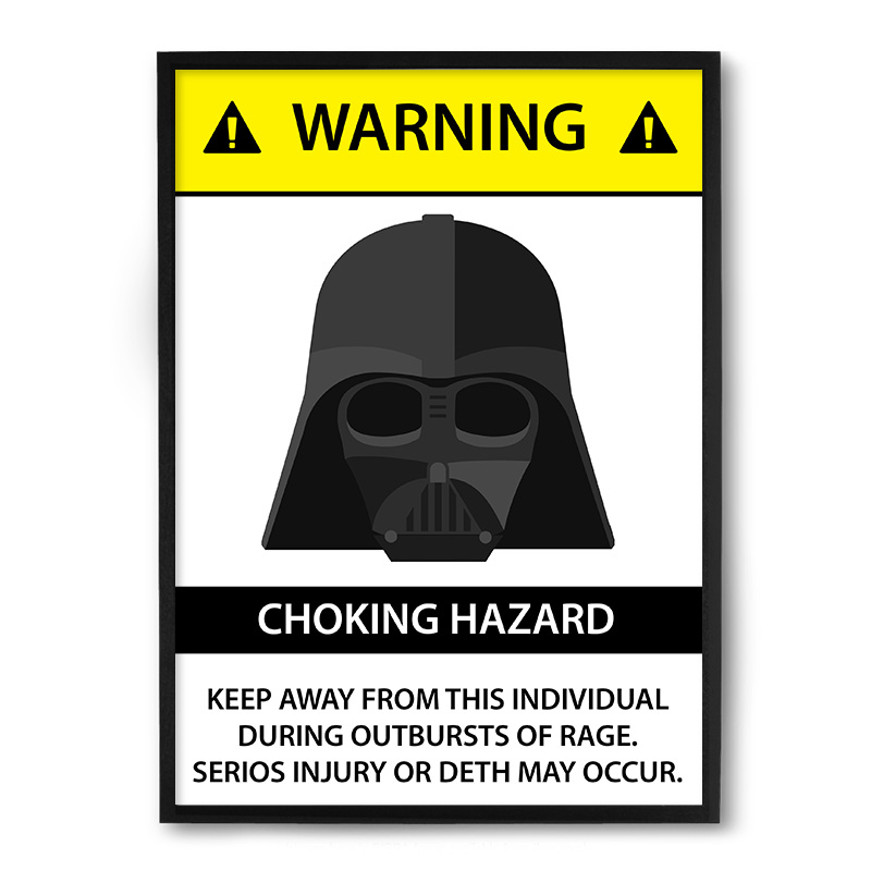 Quadro/Poster Nerderia Warning Vader