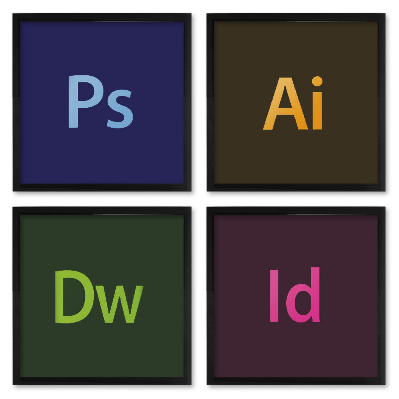 Quadros 20X20 (4 Uni) Nerderia Adobe