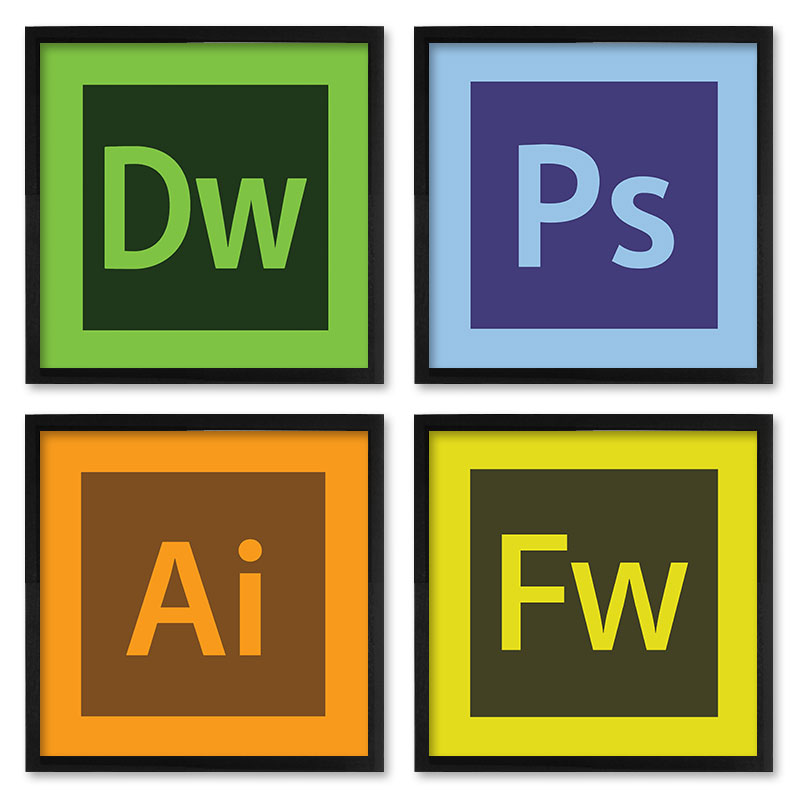 Quadros 20X20 (4 Uni) Nerderia Adobe Old