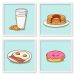 Quadros 20X20 (4 Uni) Nerderia Breakfast Cartoon 01