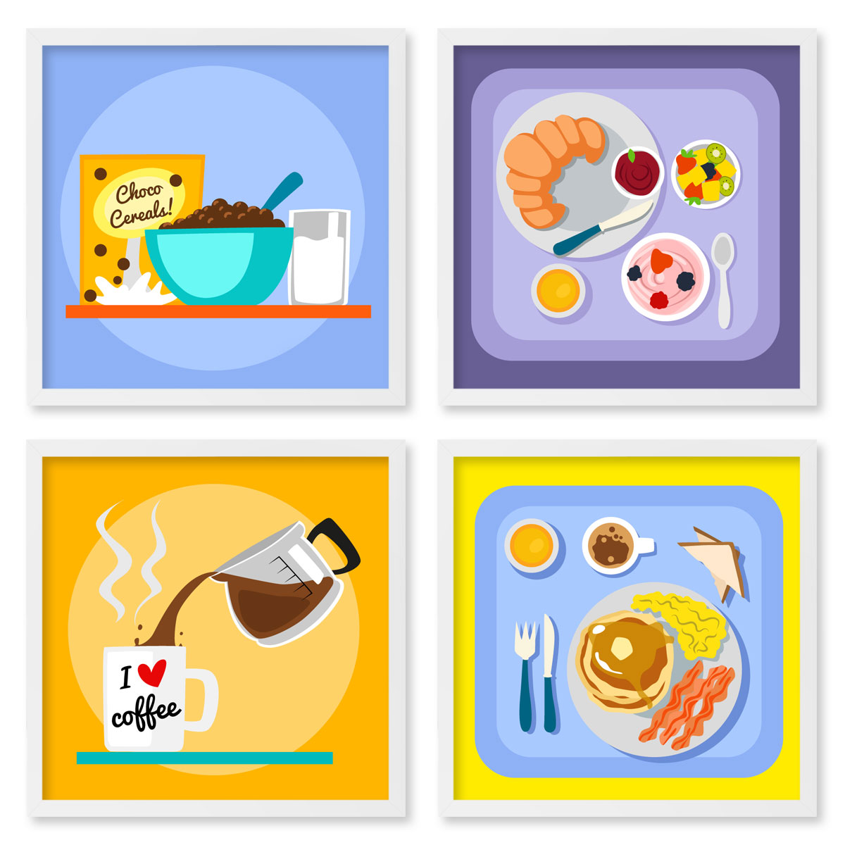Quadros 20X20 (4 Uni) Nerderia Cafes Da Manha 02