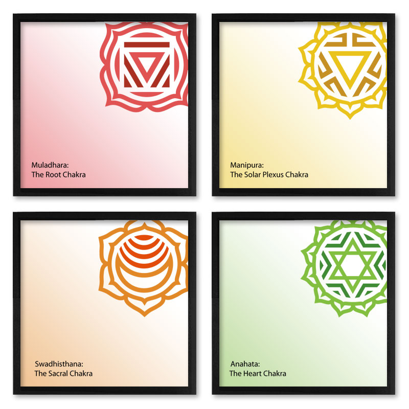 Quadros 20X20 (4 Uni) Nerderia Chakra Linhas 01