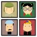 Quadros 20X20 (4 Uni) Nerderia Chaves Personagens