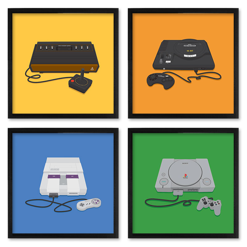 Quadros 20X20 (4 Uni) Nerderia Classic Games
