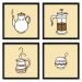 Quadros 20X20 (4 Uni) Nerderia Coffee Desenho 01