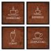 Quadros 20X20 (4 Uni) Nerderia Coffee Icons 01