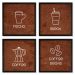 Quadros 20X20 (4 Uni) Nerderia Coffee Icons 02