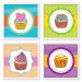 Quadros 20X20 (4 Uni) Nerderia Cupcakes Desenho