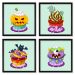 Quadros 20X20 (4 Uni) Nerderia Cupcakes Halloween