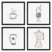 Quadros 20X20 (4 Uni) Nerderia Desenho Cafes 02