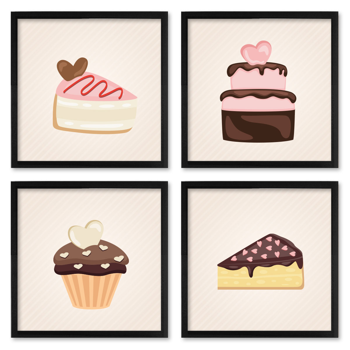 Quadros 20X20 (4 Uni) Nerderia Doces Gordos 02