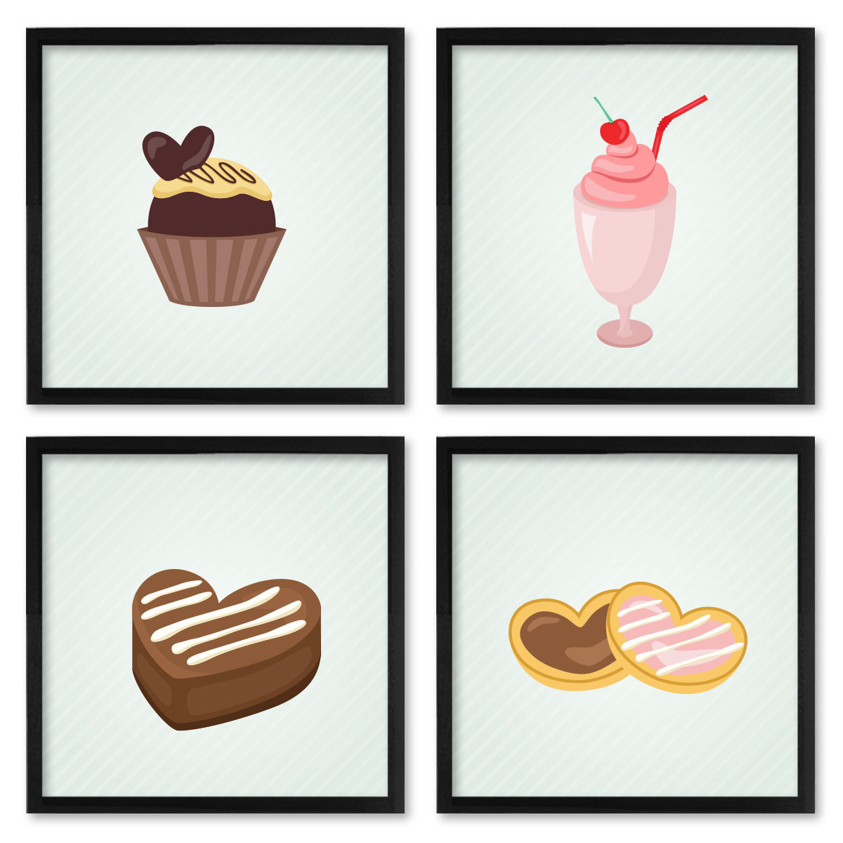Quadros 20X20 (4 Uni) Nerderia Doces Gordos