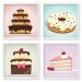 Quadros 20X20 (4 Uni) Nerderia Doces Ilustracao