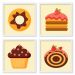 Quadros 20X20 (4 Uni) Nerderia Doces Vetor