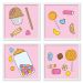 Quadros 20X20 (4 Uni) Nerderia Doces Voando