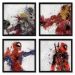 Quadros 20X20 (4 Uni) Nerderia Herois Splash 01