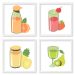 Quadros 20X20 (4 Uni) Nerderia Ilustracao Sucos