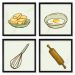 Quadros 20X20 (4 Uni) Nerderia Ingredientes Pao