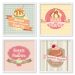 Quadros 20X20 (4 Uni) Nerderia Logos Confeitarias