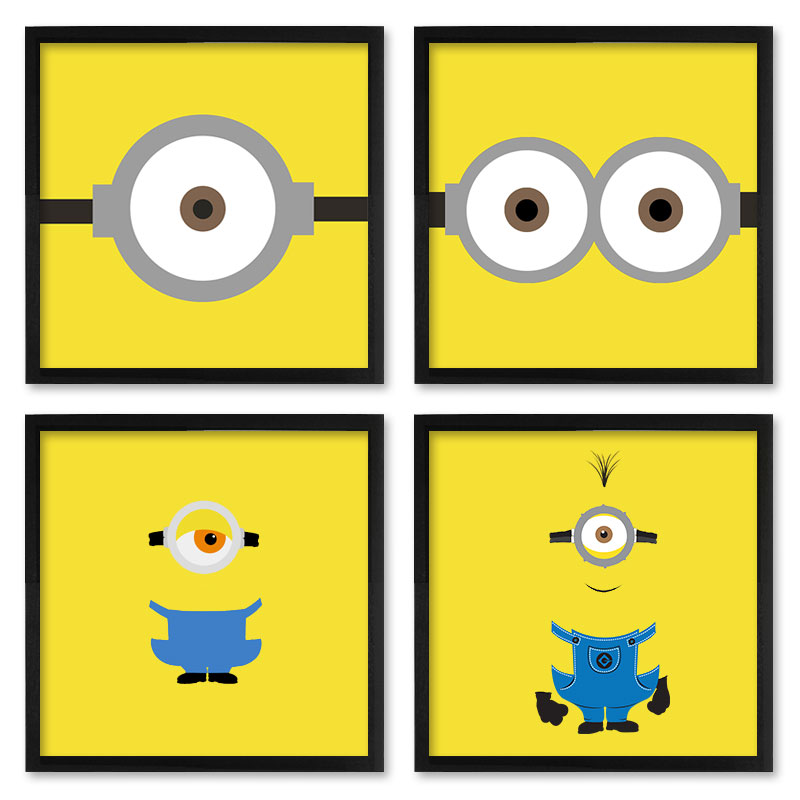 Quadros 20X20 (4 Uni) Nerderia Minions