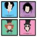 Quadros 20X20 (4 Uni) Nerderia Personagens Johnny Depp