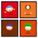 Quadros 20X20 (4 Uni) Nerderia South Park Minimalista