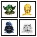 Quadros 20X20 (4 Uni) Nerderia Star Wars Posters