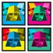 Quadros 20X20 (4 Uni) Nerderia Vader Popart