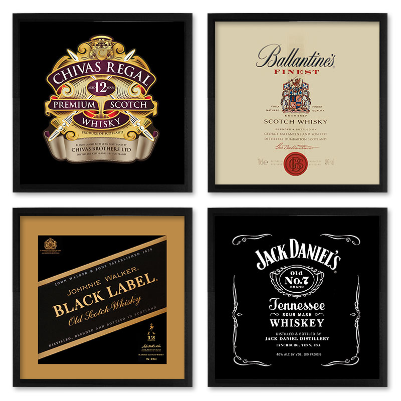 Quadros 20X20 (4 Uni) Nerderia Wiskey