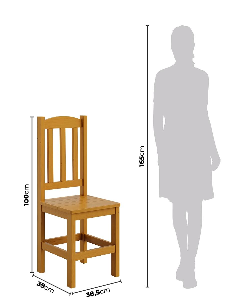 Conjunto Mesa De Madeira Maciça Mel160x88+ 6 Cadeiras Sfa
