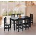 Conjunto Mesa De Madeira Maciça Preto 160x88+ 6 Cadeiras Sfa