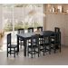 Conjunto Mesa De Madeira Maciça Preto 200x88+ 8 Cadeiras Sfa