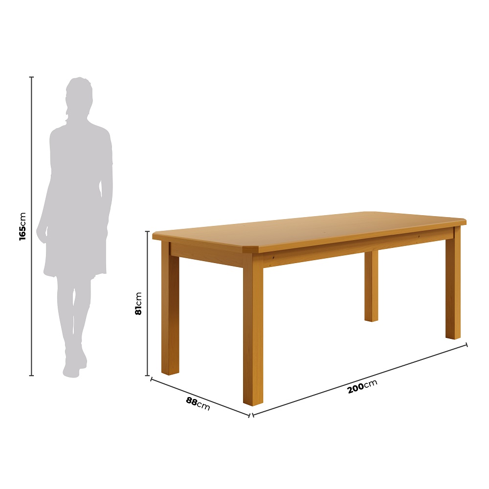 Conjunto Mesa De Madeira Mel 200x88 + 8 Cadeiras Estofadas Sfa