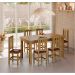 Conjunto Mesa De Madeira Nogueira 160x88 + 6 Cadeiras Estofadas Sfa