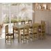 Conjunto Mesa De Madeira Nogueira 200x88 + 8 Cadeiras Estofadas Sfa