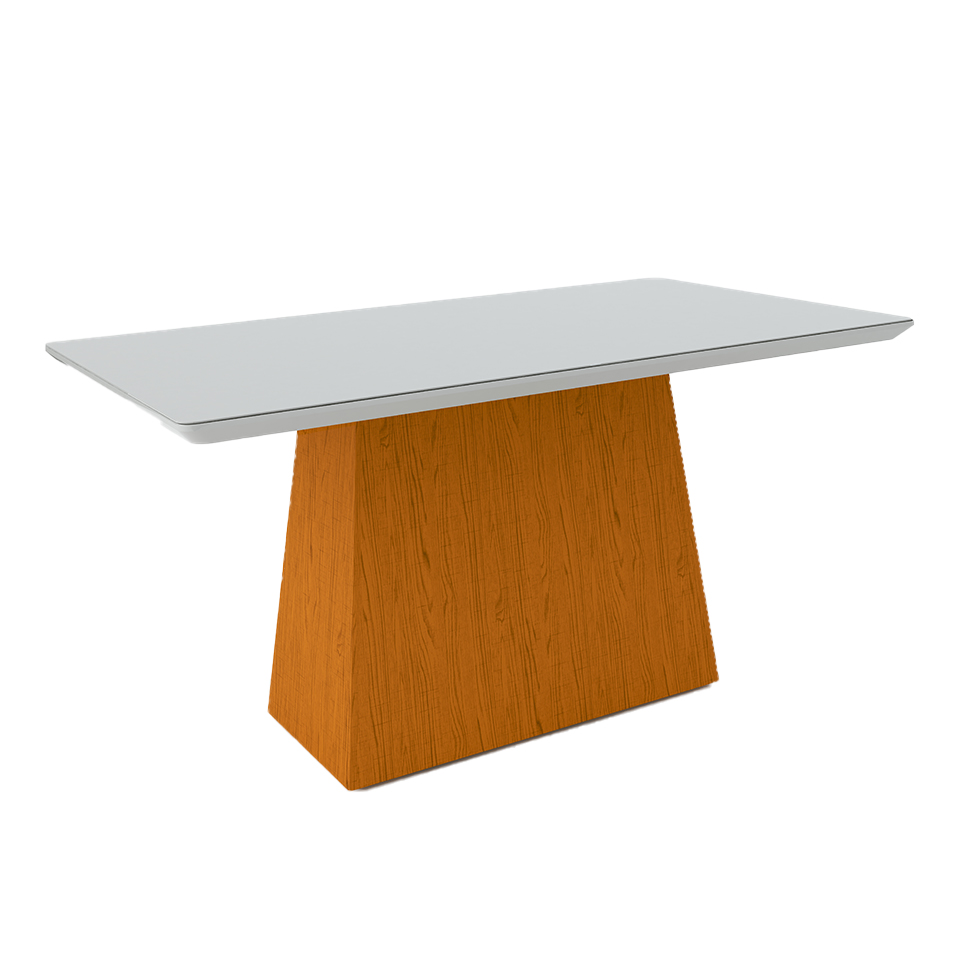 Conjunto de Mesa de Jantar com Tampo de Vidro Bárbara e 6 Cadeiras Ana II Animalle Off White e Creme