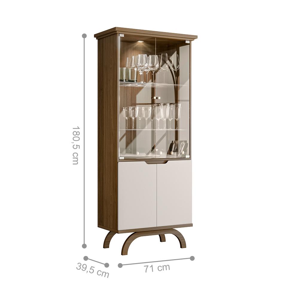 Cristaleira 2 Portas Creta Off White