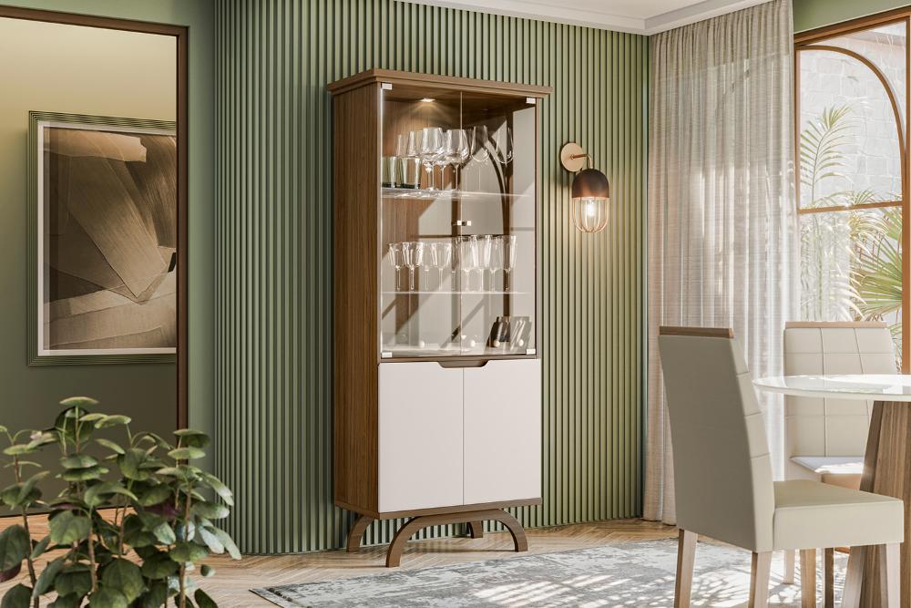 Cristaleira 2 Portas Creta Off White