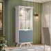 Cristaleira 2 Portas Creta Off White Cinza
