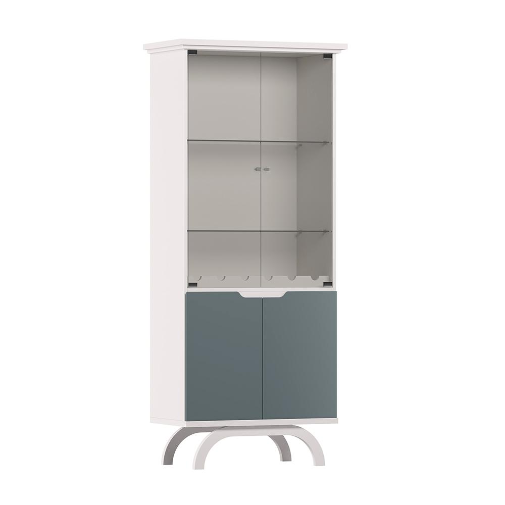 Cristaleira 2 Portas Creta Off White Cinza