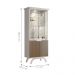 Cristaleira 2 Portas Creta Off White Imbuia