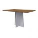 Mesa Anitta 135x90cm Tampo Madeirado - Off White/Imbuia