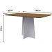 Mesa Anitta 135x90cm Tampo Madeirado - Off White/Imbuia